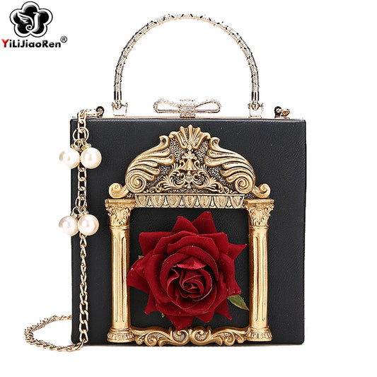 Fashion Flowers Crossbody Bags for Women Luxury Handbags Women Bags Designer Brand Leather Over Shoulder Bag Sac Clutch Female