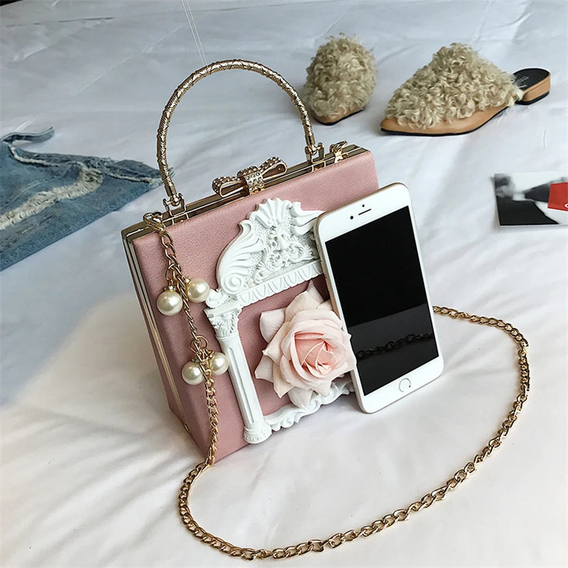 Fashion Flowers Crossbody Bags for Women Luxury Handbags Women Bags Designer Brand Leather Over Shoulder Bag Sac Clutch Female