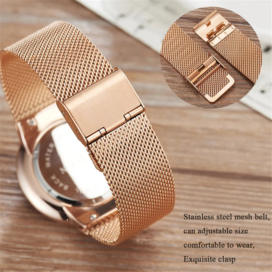 LIGE Women's Watches Top Brand Luxury Waterproof Watch Woman Fashion Ladies Mesh Belt Wristwatch Casual Quartz Clock Reloj Mujer