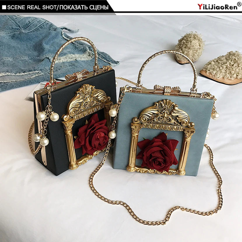 Fashion Flowers Crossbody Bags for Women Luxury Handbags Women Bags Designer Brand Leather Over Shoulder Bag Sac Clutch Female