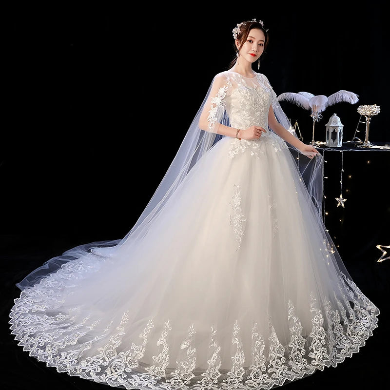 Wedding Dress 2023 New Elelgant Court Train Lace Embroidery Princess Vintage Wedding Dresse Plus Szie Wedding Gowns