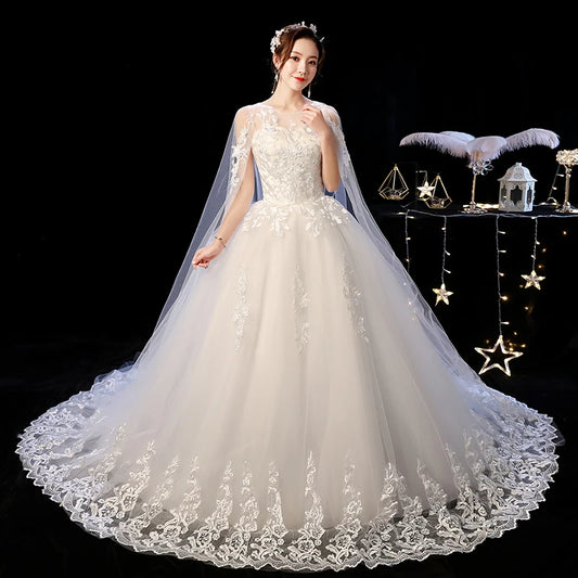 Wedding Dress 2023 New Elelgant Court Train Lace Embroidery Princess Vintage Wedding Dresse Plus Szie Wedding Gowns