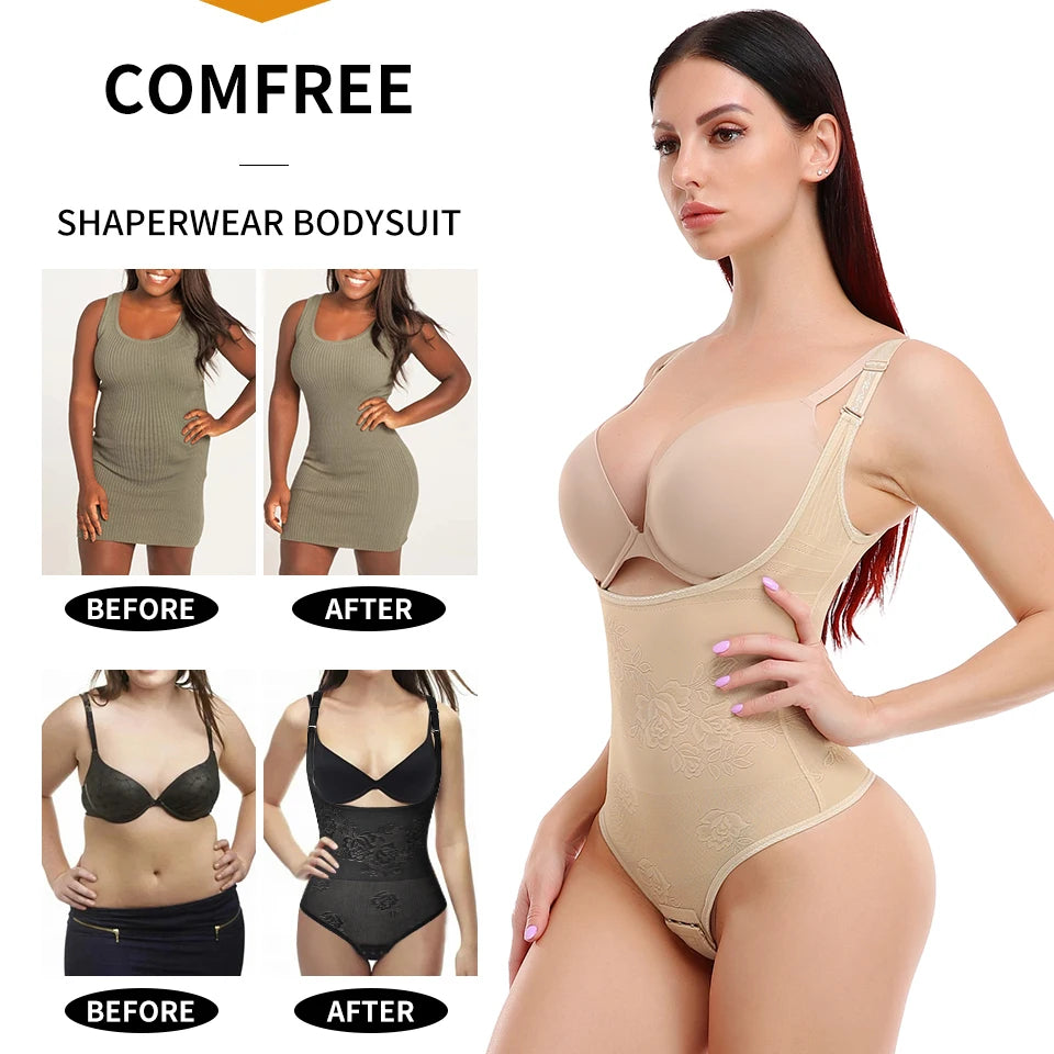 Women Shapewear Bodysuit Seamless Tummy Control Shapewear Waist Trainer Thong Body Shaper Fajas Colombianas Slimming Underwear