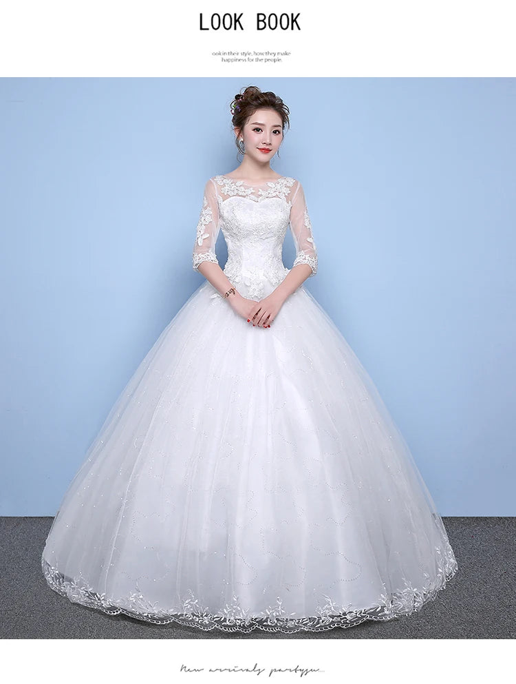 Wedding Dress Princess Dream Plus Size Wedding Dresses Bride Satin Ball Gowns Lace Up Dresses