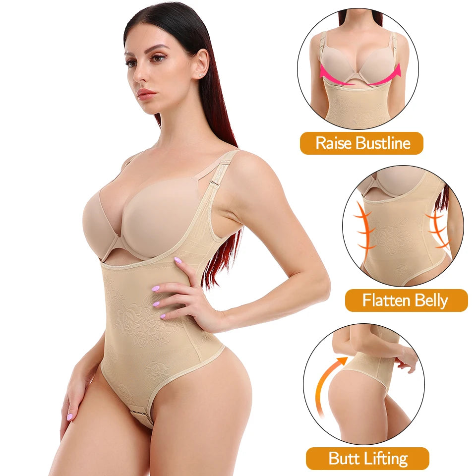 Women Shapewear Bodysuit Seamless Tummy Control Shapewear Waist Trainer Thong Body Shaper Fajas Colombianas Slimming Underwear