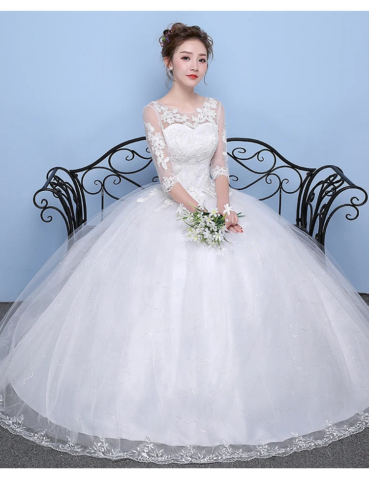 Wedding Dress Princess Dream Plus Size Wedding Dresses Bride Satin Ball Gowns Lace Up Dresses