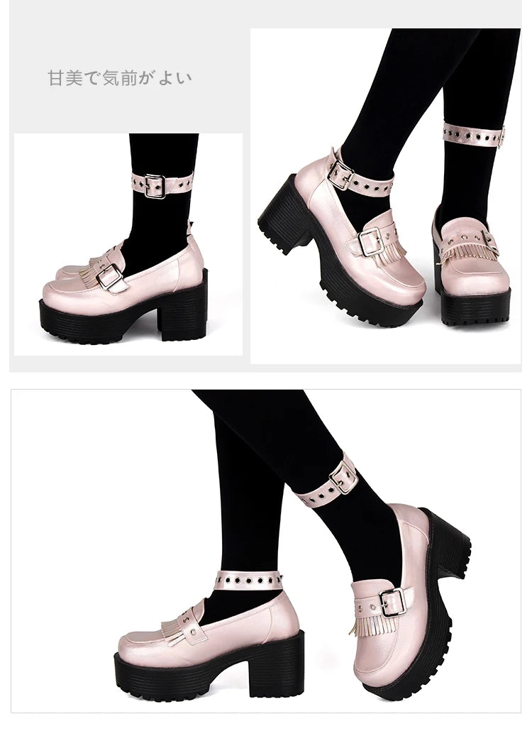 2022 Jk Uniform Lolita Shoes College Style Student Tea Party Goth Thick Bottom Shoes Cos Lolita Sponge Cake Sweet Girls Shoes