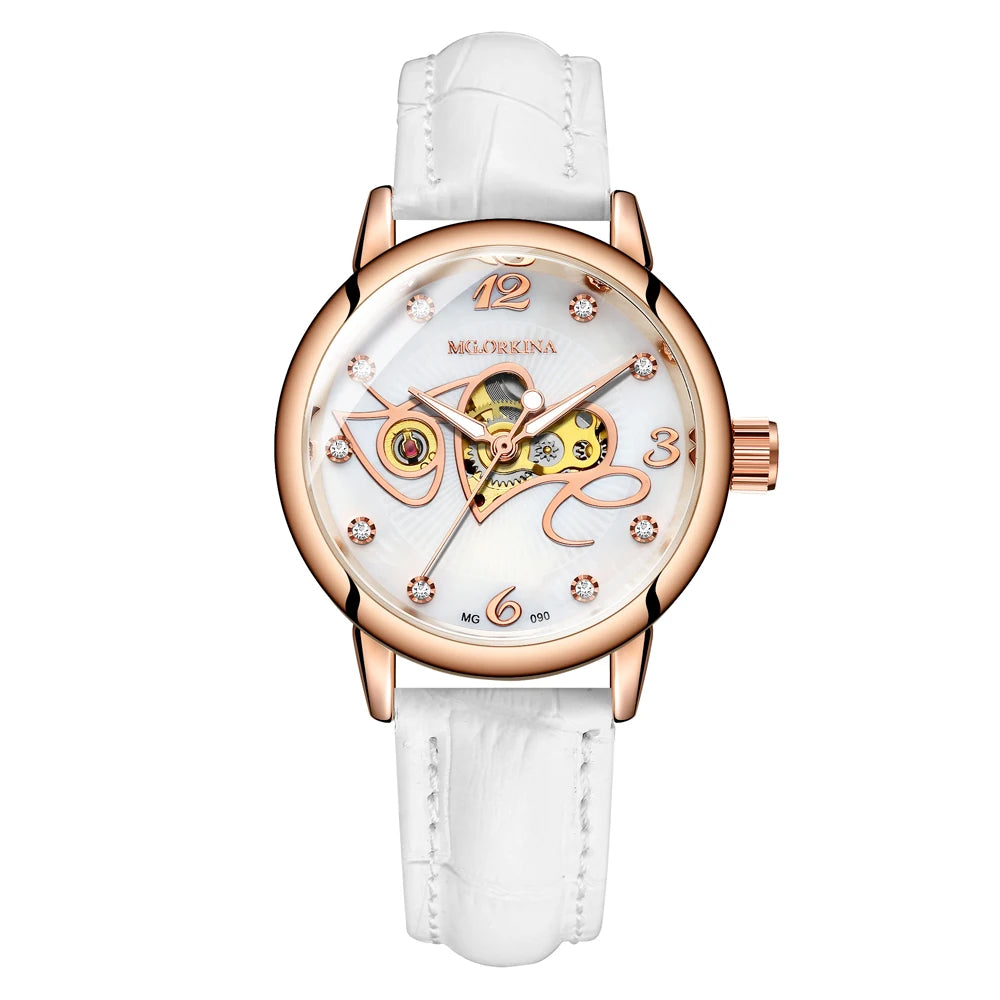 New Fashion Luxury Brand Skeleton Women Mechanical Watches Female Clock Automatic Self-Wind Wristwatches for Ladies Montre Femme