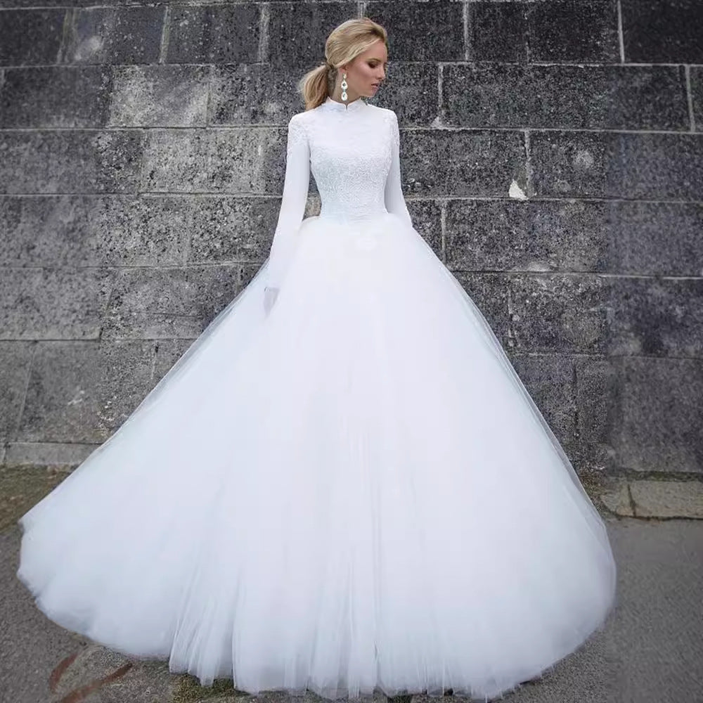 Lace mid-waist temperament wedding dress