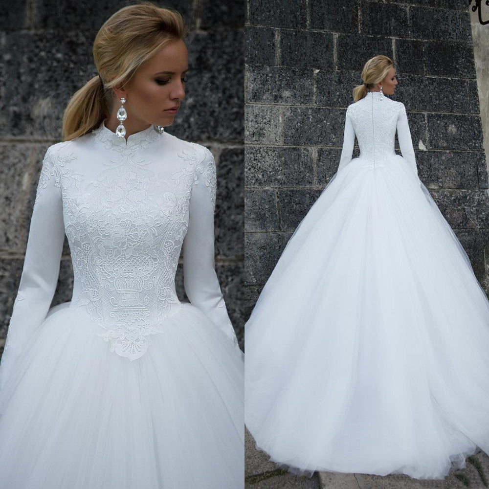 Lace mid-waist temperament wedding dress