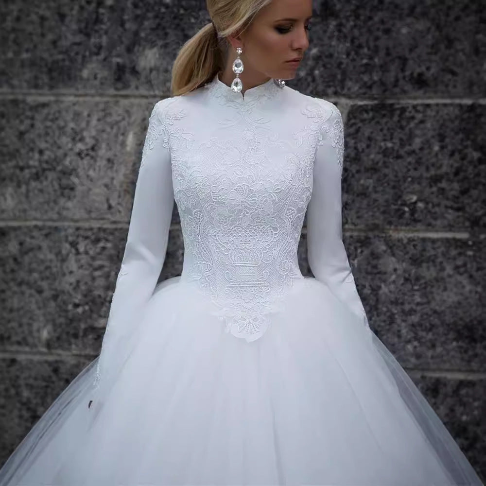 Lace mid-waist temperament wedding dress