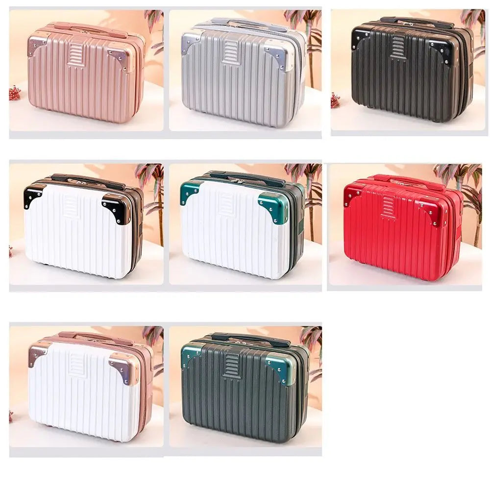 Fashion Simple Mini Travel Suitcase 14inch Cosmetic Box Hand Luggage Organizer Makeup Case Small Boarding Case With Metal corner