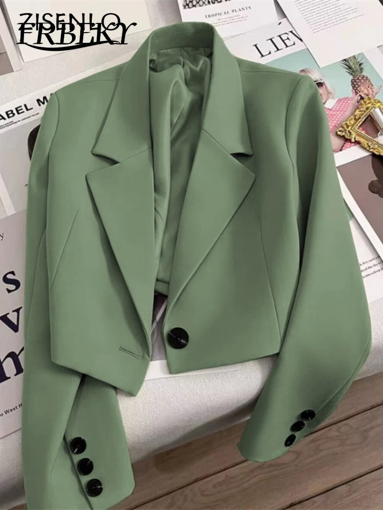 Blazer Woman Spring New Solid Color Temperament Suit Jacket Fashion Trend Suit Elegant Outerwears Korean Reviews Many Clothes