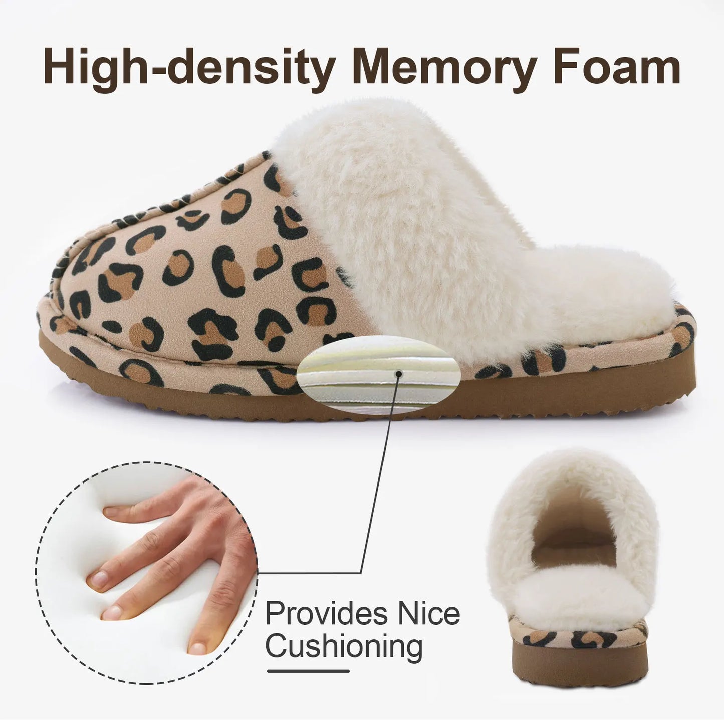 Litfun Faux Fur House Plush Slippers Fluffy Winter Slippers For Women Furry Fuzzy Home Shoes Women Warm Comfy Mute Flats Slides