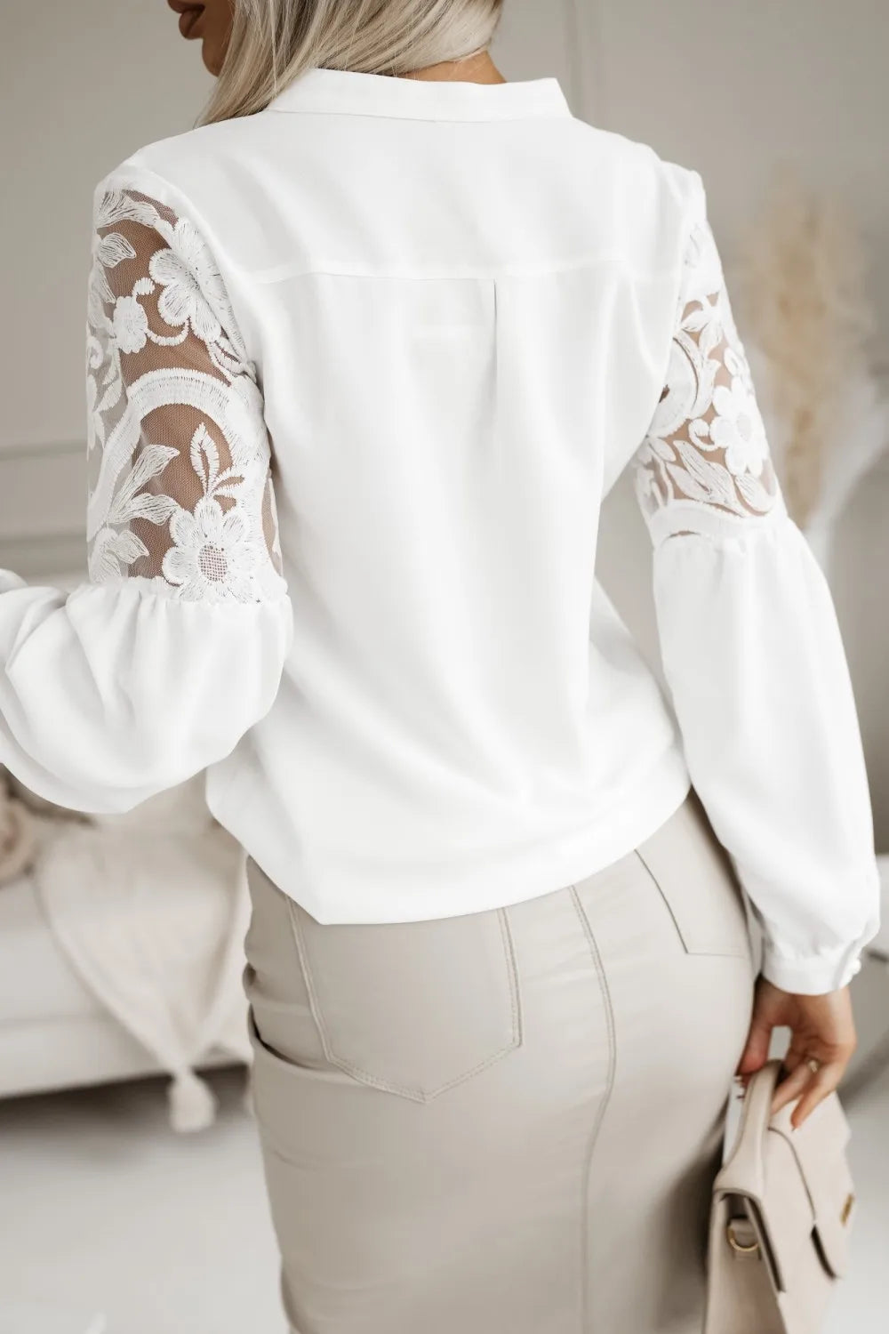 Autumn Women's White Blouses Winter Elegant New Lace Patchwork Hollow Out Black Shirt Women Streetwear Tops Female Clothing 2024