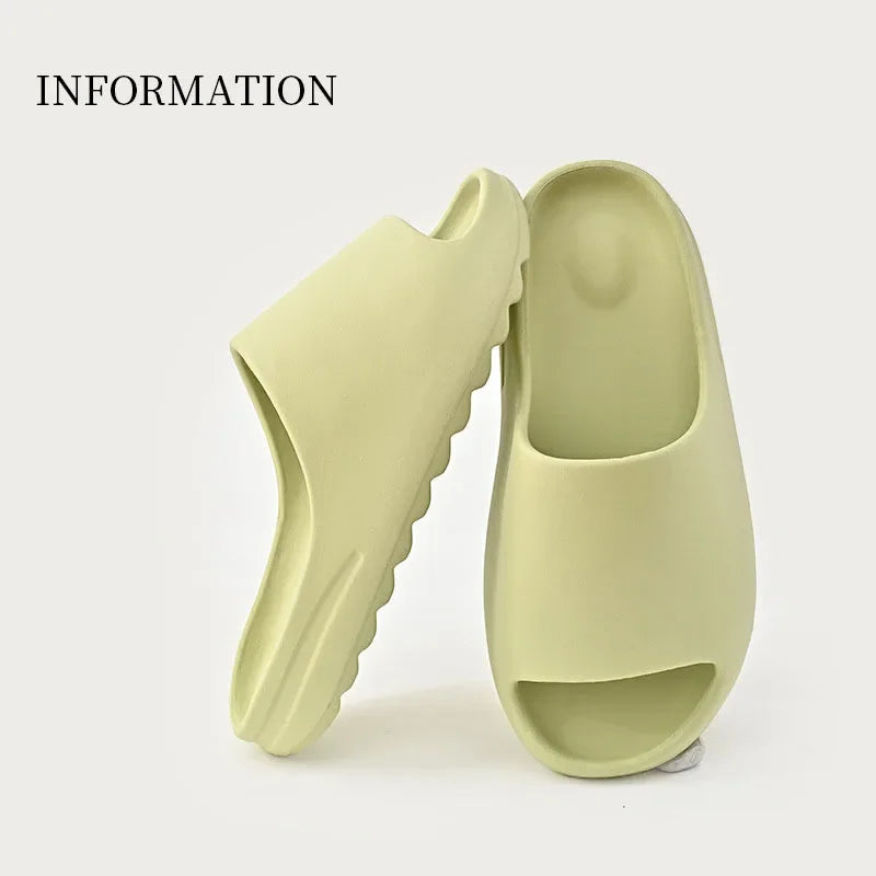 Cute High EVA Soft Thick Soled Slippers Women's Summer Fashion Wear Slippers Home Home Sandals Men's Beach Shoes