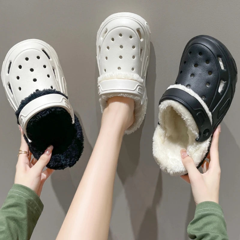 Women's Plush Cotton Slippers Winter Comfort Indoor Anti-skid Shoes Flat Shoes Family Bedroom Floor Slippers Internet Celebrity