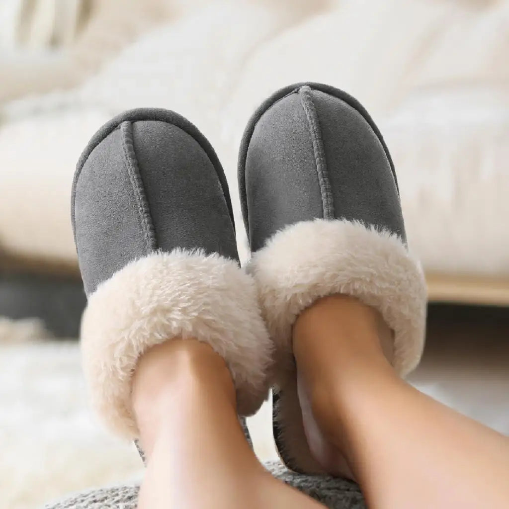 Litfun Faux Fur House Plush Slippers Fluffy Winter Slippers For Women Furry Fuzzy Home Shoes Women Warm Comfy Mute Flats Slides