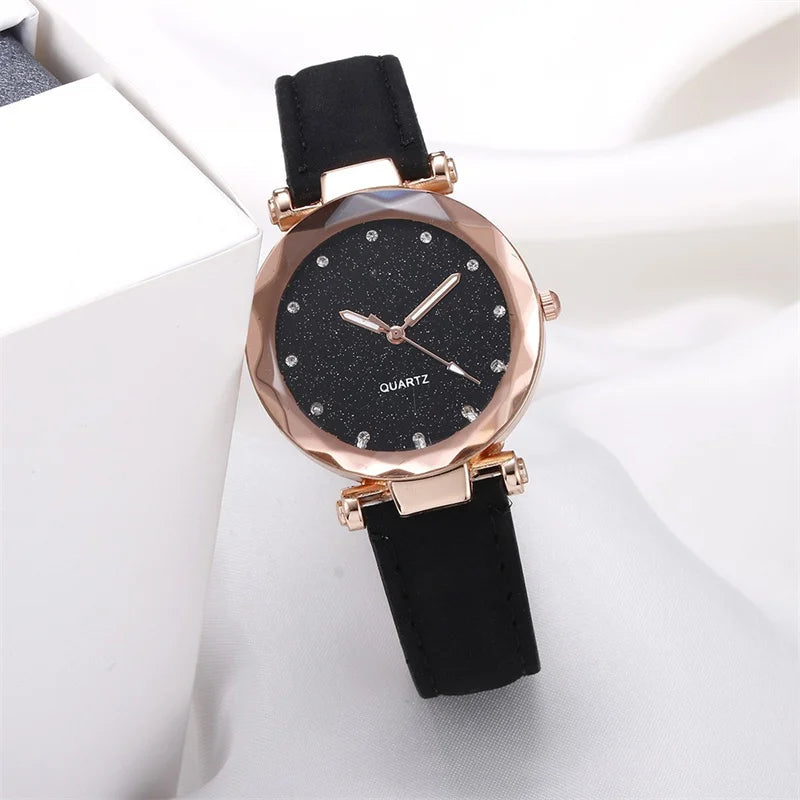 WOKAI high quality fashion casual ladies strap Quartz watch Student girl glow-in-the-dark waterproof clock retro