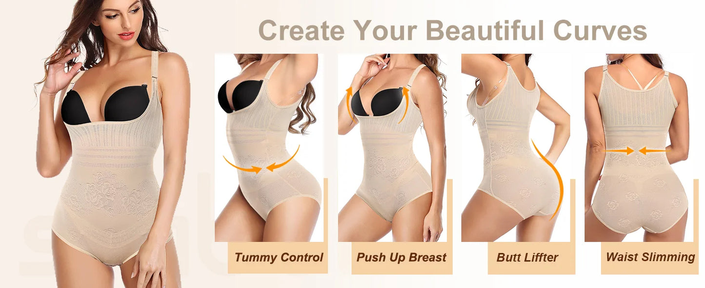 Women Shapewear Bodysuit Seamless Tummy Control Shapewear Waist Trainer Thong Body Shaper Fajas Colombianas Slimming Underwear