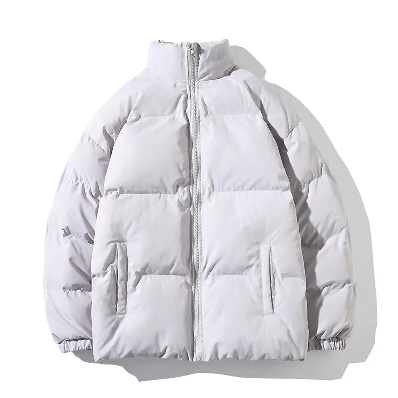 Streetwear Oversize Stand Collar Warm Women's Winter Jacket Solid Color Parka Fashion Casual Winter Coats For Woman