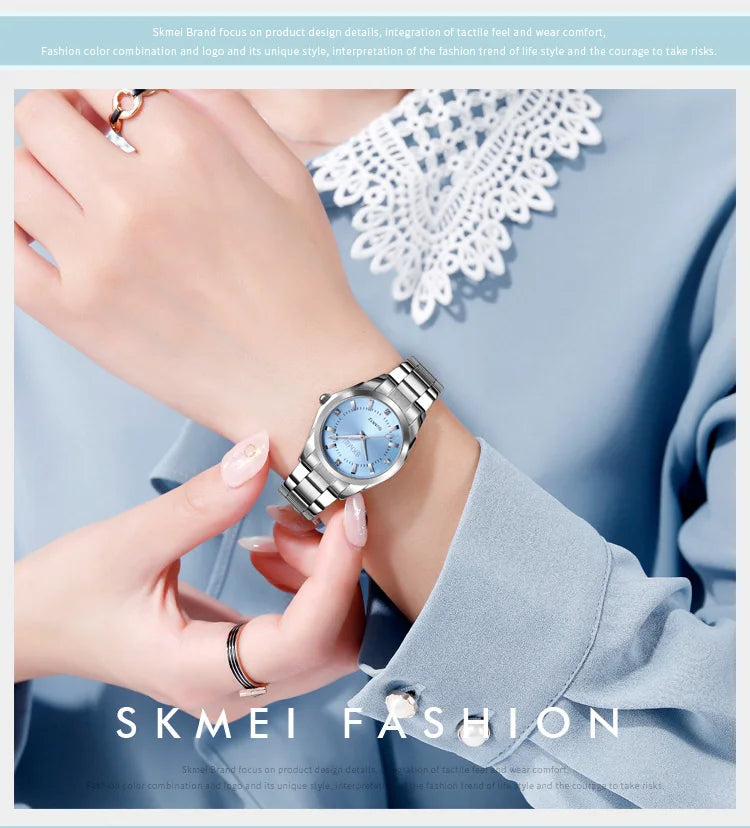 SKMEI 1620 Simple Quartz Girl Wristwatches Stainless Steel Lady Hour Ladies Luxury Watch for Women Waterproof 1390 Reloj Mujer