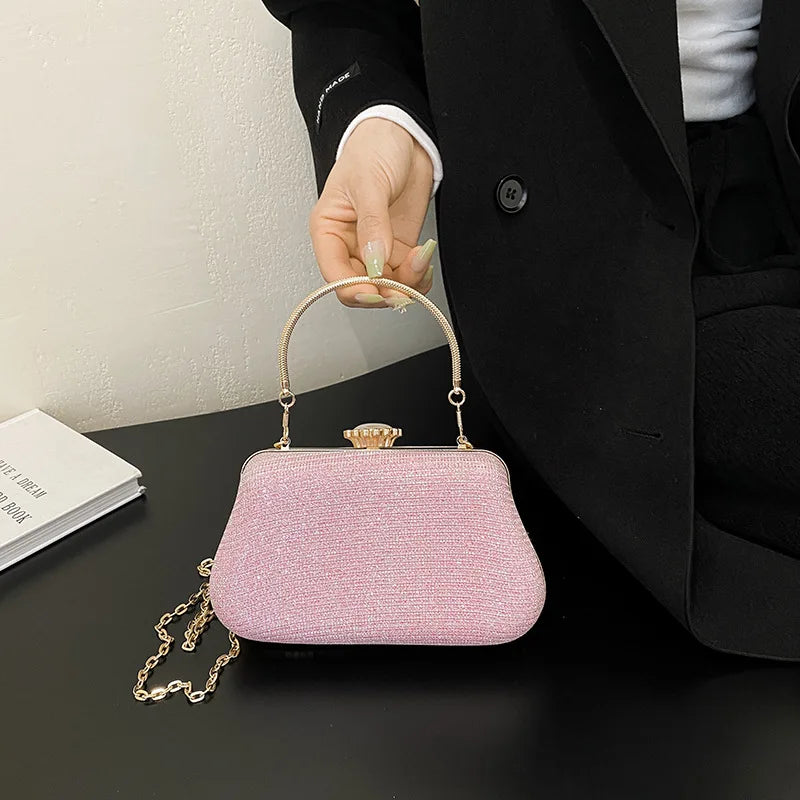 Luxury High Design Women Evening Bag Brand Party Banquet Glitter Bag For Ladies Wedding Clutch Handbag Shoulder Bag Chain Bolsas