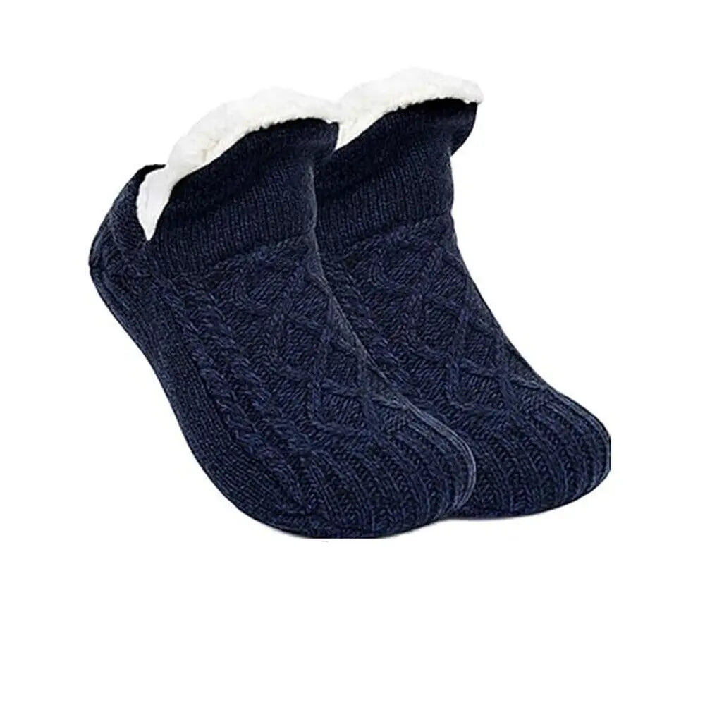 Winter Fuzzy Slipper Socks – Soft, Warm, Short Cotton Home Socks with Grip