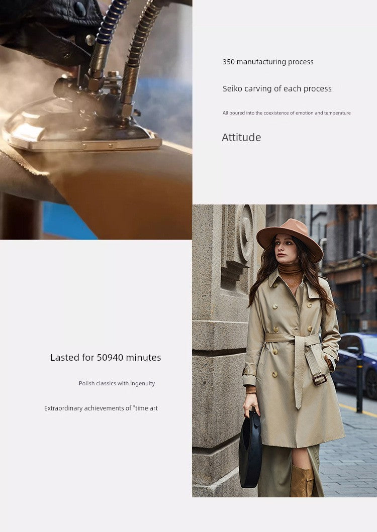 SOURCE Factory Dfvf Quanzhixian Chameleon Chelsea 2.0 Long Trench Coat Waterproof Anti-Wrinkle Elegant British