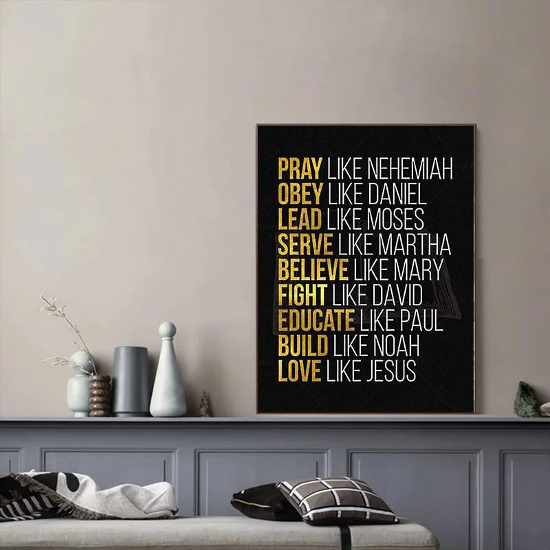 Christian Bible Wall Art – Inspirational Canvas Poster Print for Home, Office, or Studio Decor, Frameless
