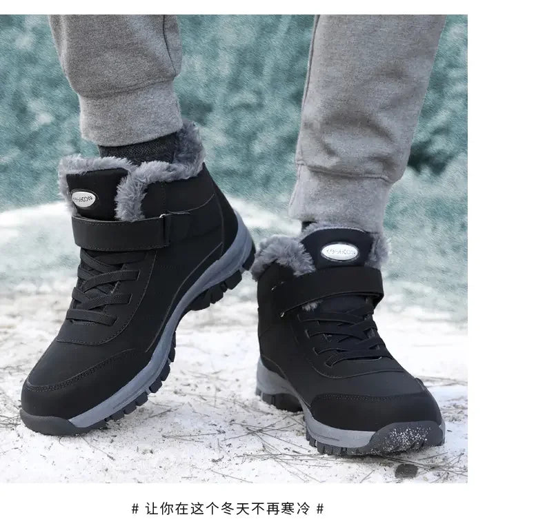 New 2024 Winter High Top Mountaineering Cotton Shoes for Elderly Hiking Warm Snow Boots Size 36-45 Zapatillas Hombre Men Shoes