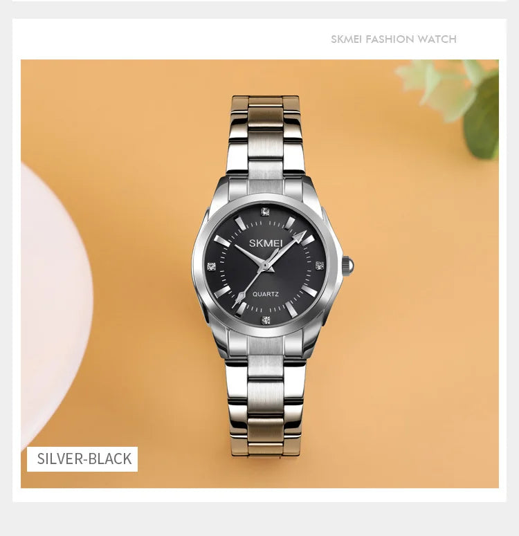 SKMEI 1620 Simple Quartz Girl Wristwatches Stainless Steel Lady Hour Ladies Luxury Watch for Women Waterproof 1390 Reloj Mujer