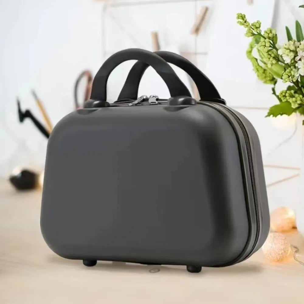 Portable Mini Handheld Luggage Storage Boxes Zipper Boarding Case ABS Waterproof Travel Suitcases Makeup Suitcase Women 14 Inch