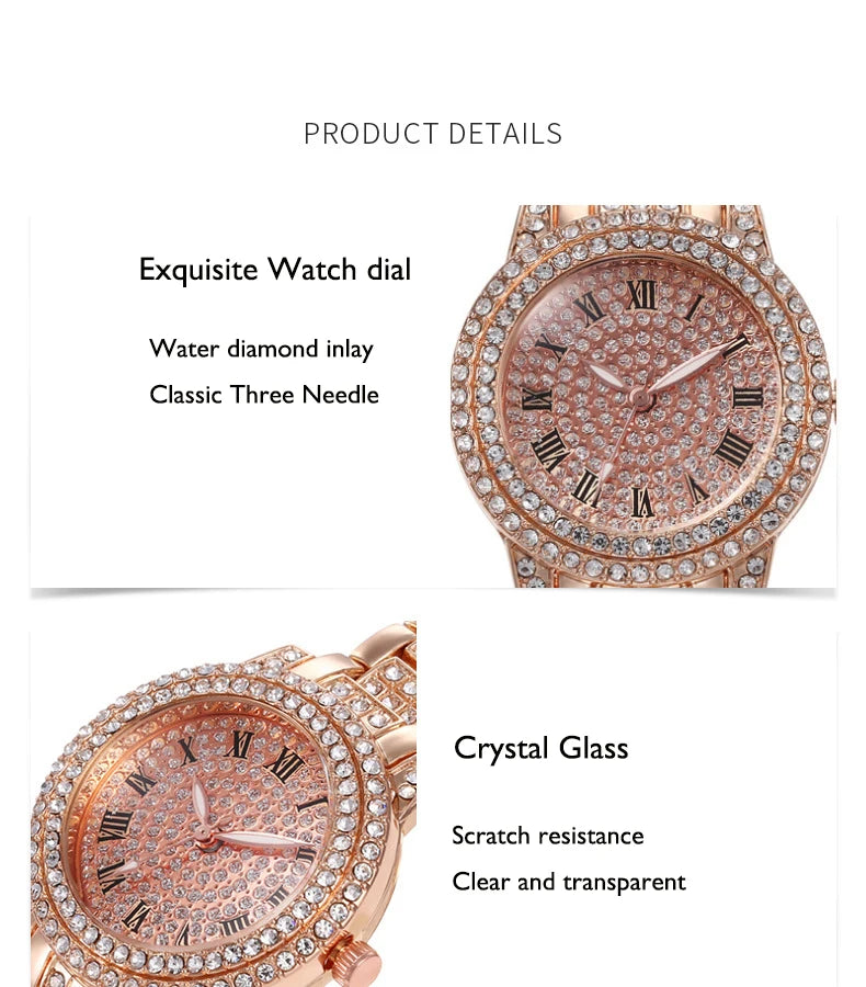 UTHAI H57 Women's Watch Vintage Diamond Ribbon Watches Gold Bracelet Accessories Woman's Fashion Quartz Wristwatch Clock