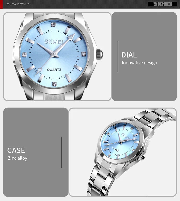 SKMEI 1620 Simple Quartz Girl Wristwatches Stainless Steel Lady Hour Ladies Luxury Watch for Women Waterproof 1390 Reloj Mujer