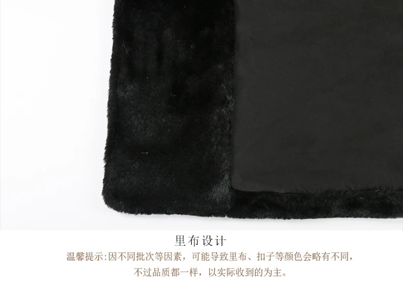 Nerazzurri Winter Long Black Fluffy Faux Fur Trench Coat for Women with Detachable Fake Fox Fur Vest Luxury Designer Clothes