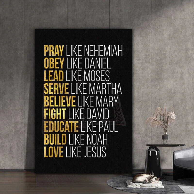 Christian Bible Wall Art – Inspirational Canvas Poster Print for Home, Office, or Studio Decor, Frameless