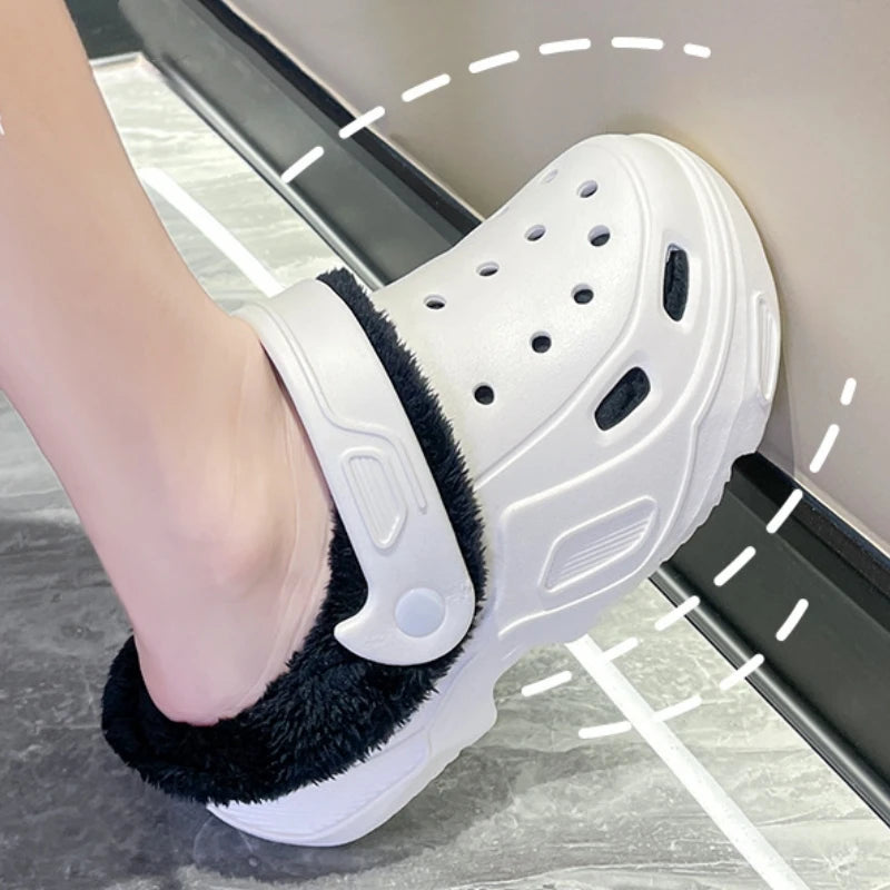 Women's Plush Cotton Slippers Winter Comfort Indoor Anti-skid Shoes Flat Shoes Family Bedroom Floor Slippers Internet Celebrity