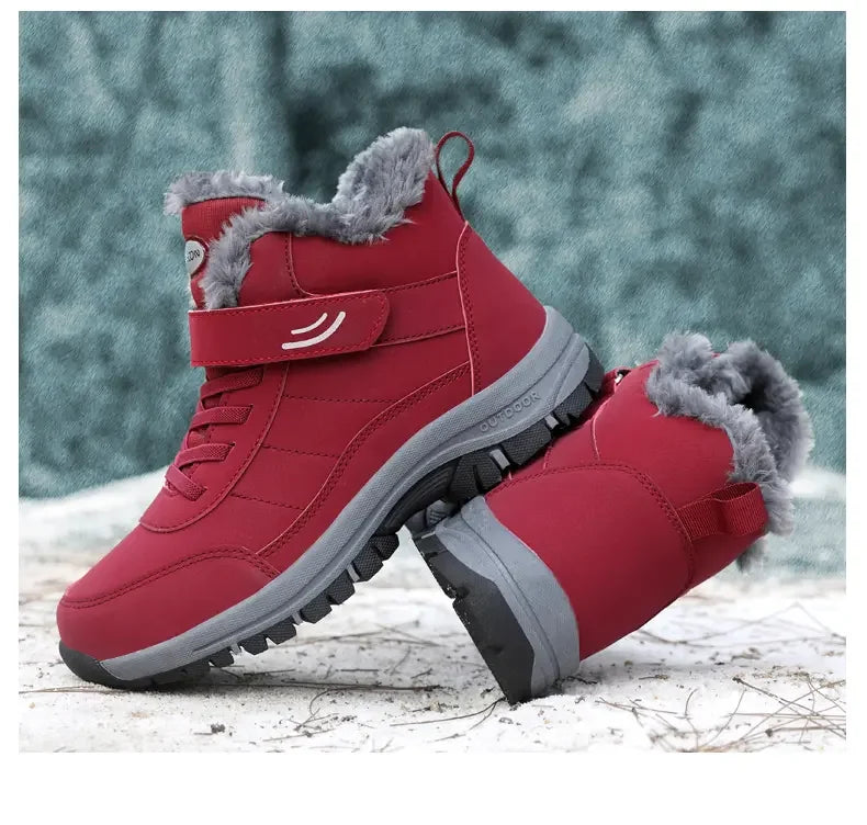 New 2024 Winter High Top Mountaineering Cotton Shoes for Elderly Hiking Warm Snow Boots Size 36-45 Zapatillas Hombre Men Shoes