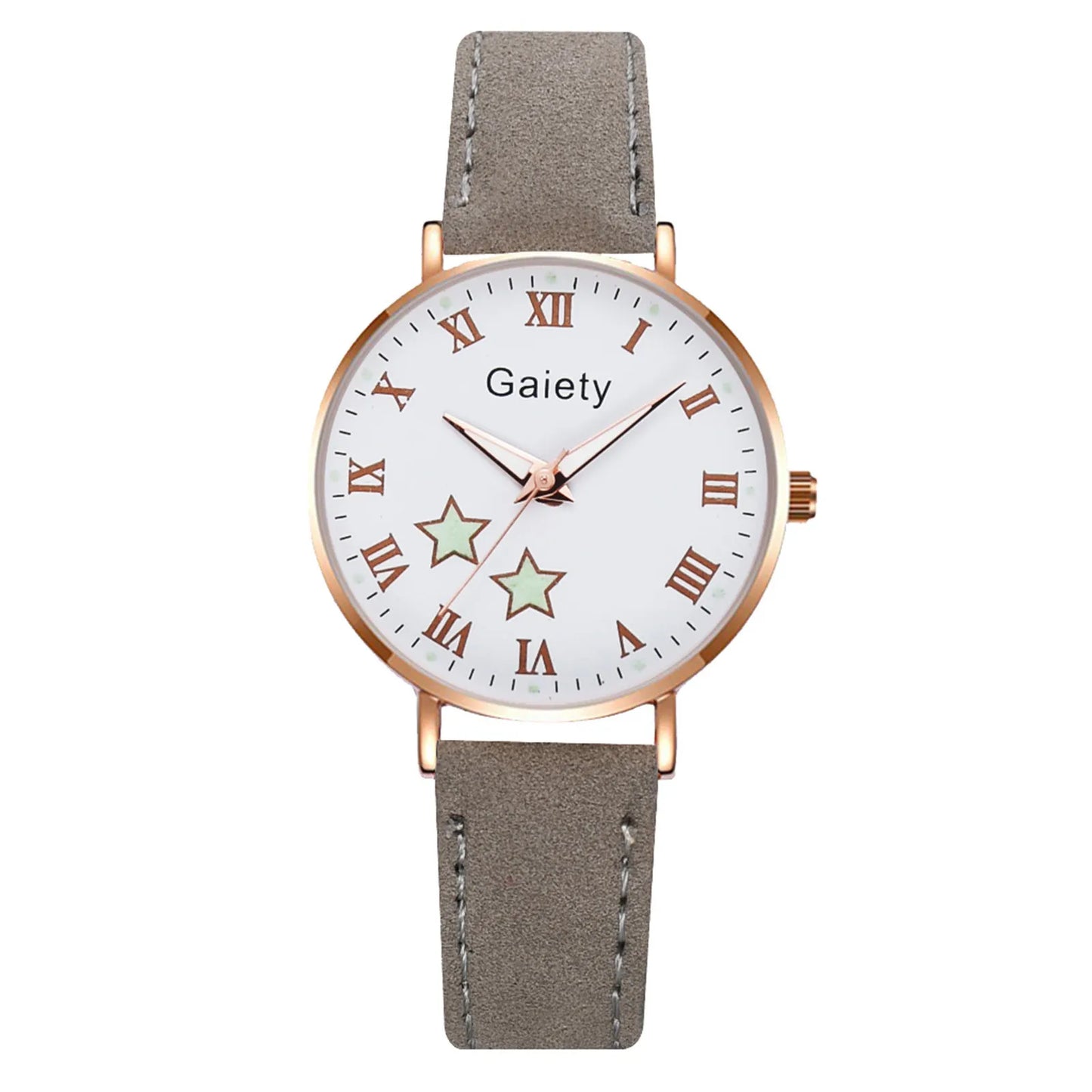 Star Printed Small Dial Quartz Watch Temperament Ladies Suede Belt Watch Waterproof Luminous Quartz Watch Reloj Para Mujer