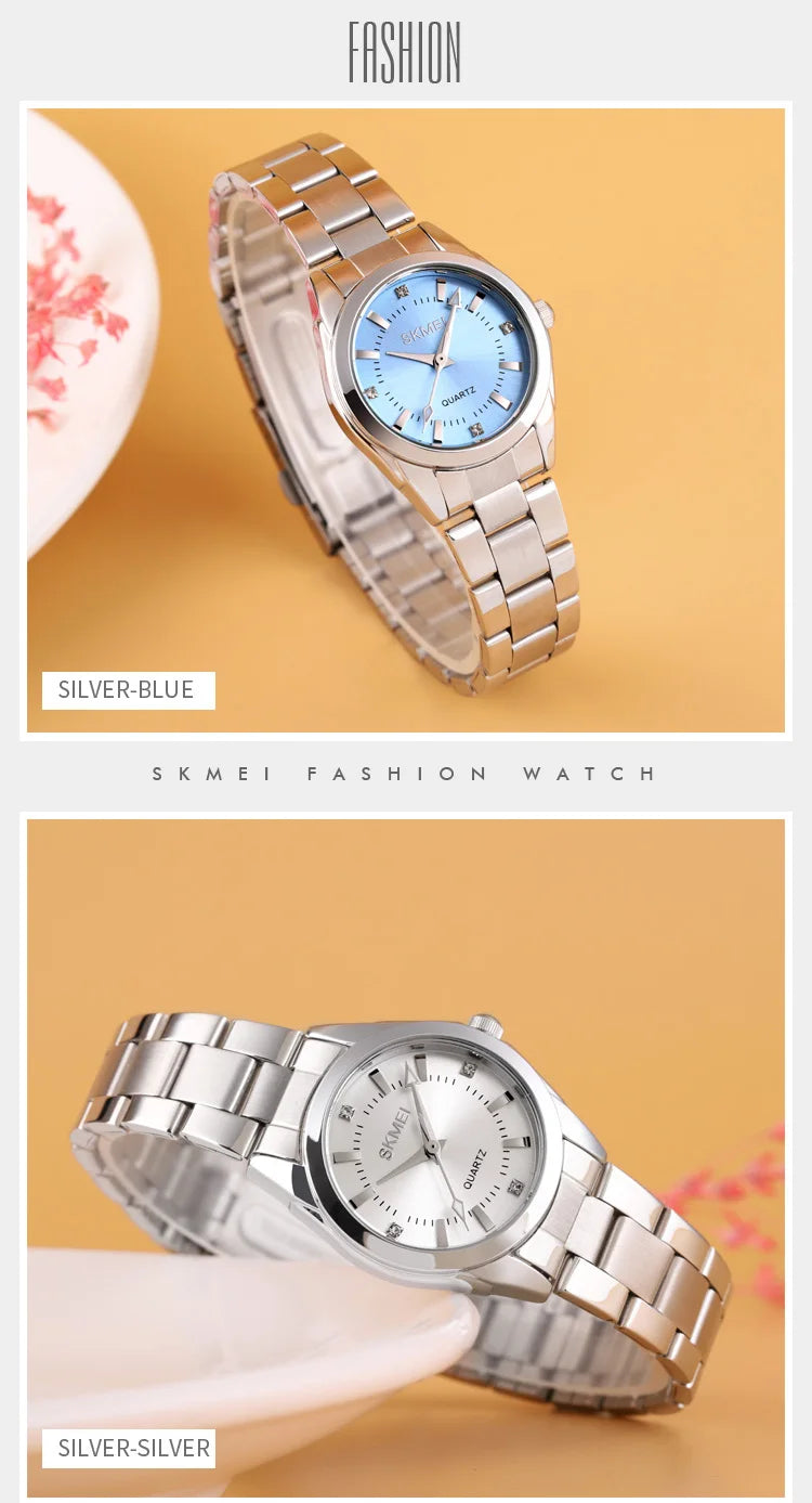 SKMEI 1620 Simple Quartz Girl Wristwatches Stainless Steel Lady Hour Ladies Luxury Watch for Women Waterproof 1390 Reloj Mujer