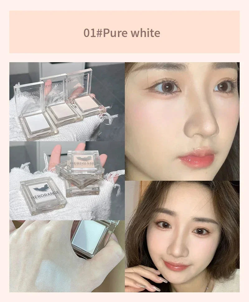 Monochrome Matte White Highlighter Palette Low Saturation 4 Color Face Matte Highlighte Eye Nose Eyeshadow Korea Makeup Cosmetic