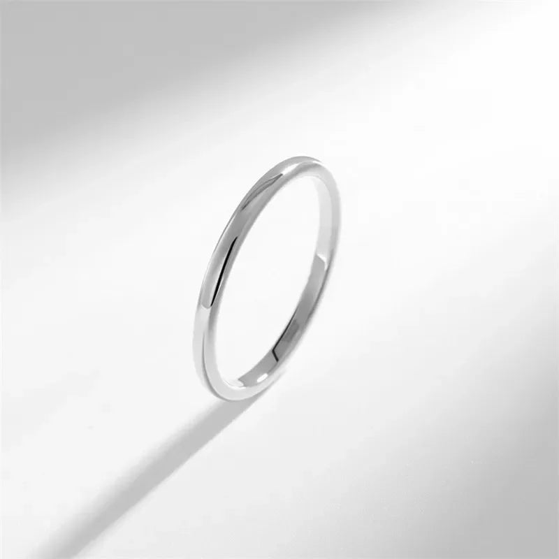 Somen 2mm Women Ring Thin Tungsten Carbide Ring 4 Colors Gold,Rose Gold,Silver Color Polished Classic Female Wedding Band Simple