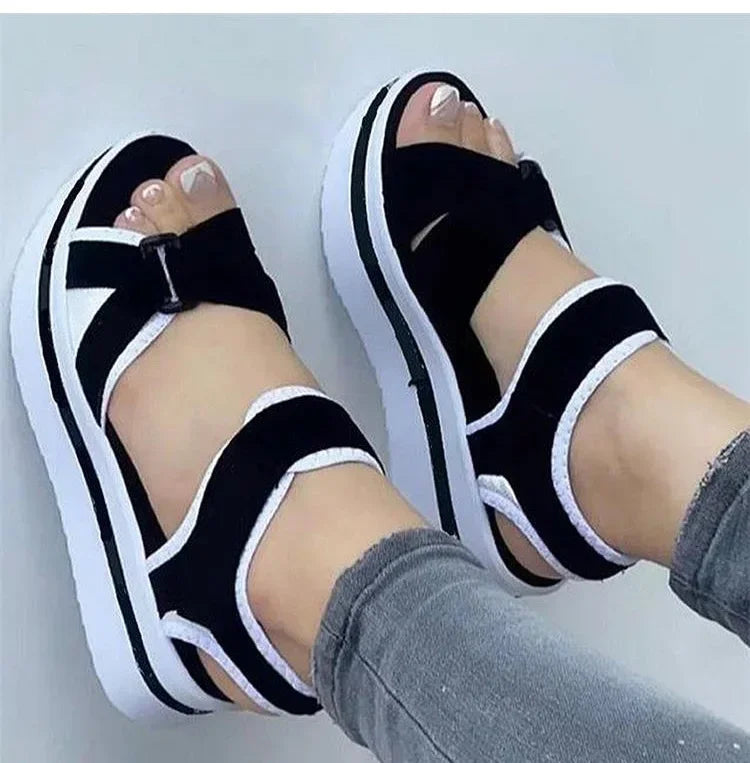 Women's Sandals Heels Sandals With Low Platform Shoes For Women Summer Sandals Heeled Summer Shoes Female Footwear Wedges Shoes