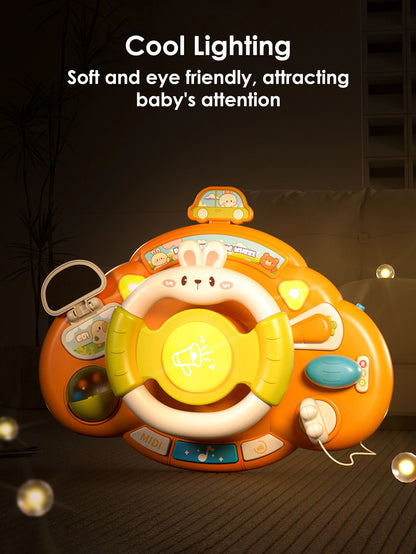 1pc Baby Steering Wheel – Educational Simulated Driving Toy with Music & Lights