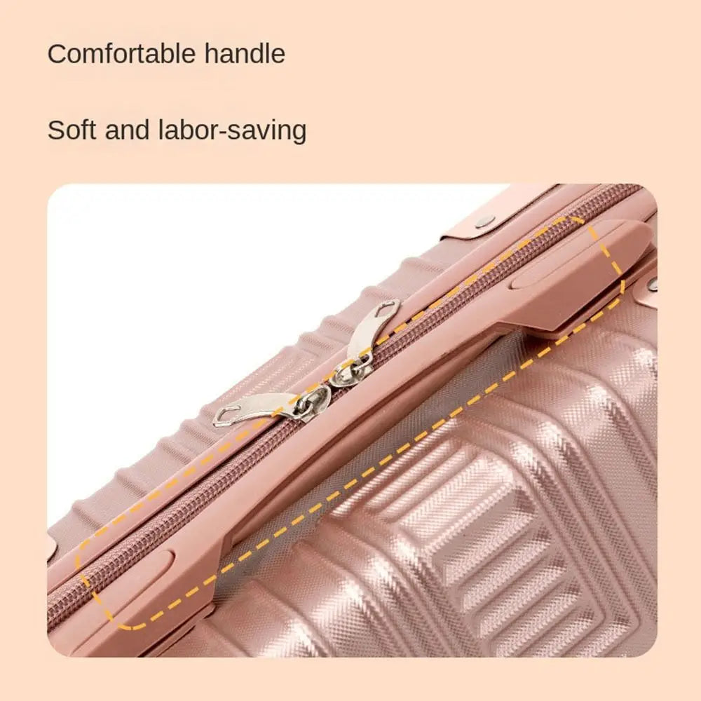 Fashion Simple Mini Travel Suitcase 14inch Cosmetic Box Hand Luggage Organizer Makeup Case Small Boarding Case With Metal corner