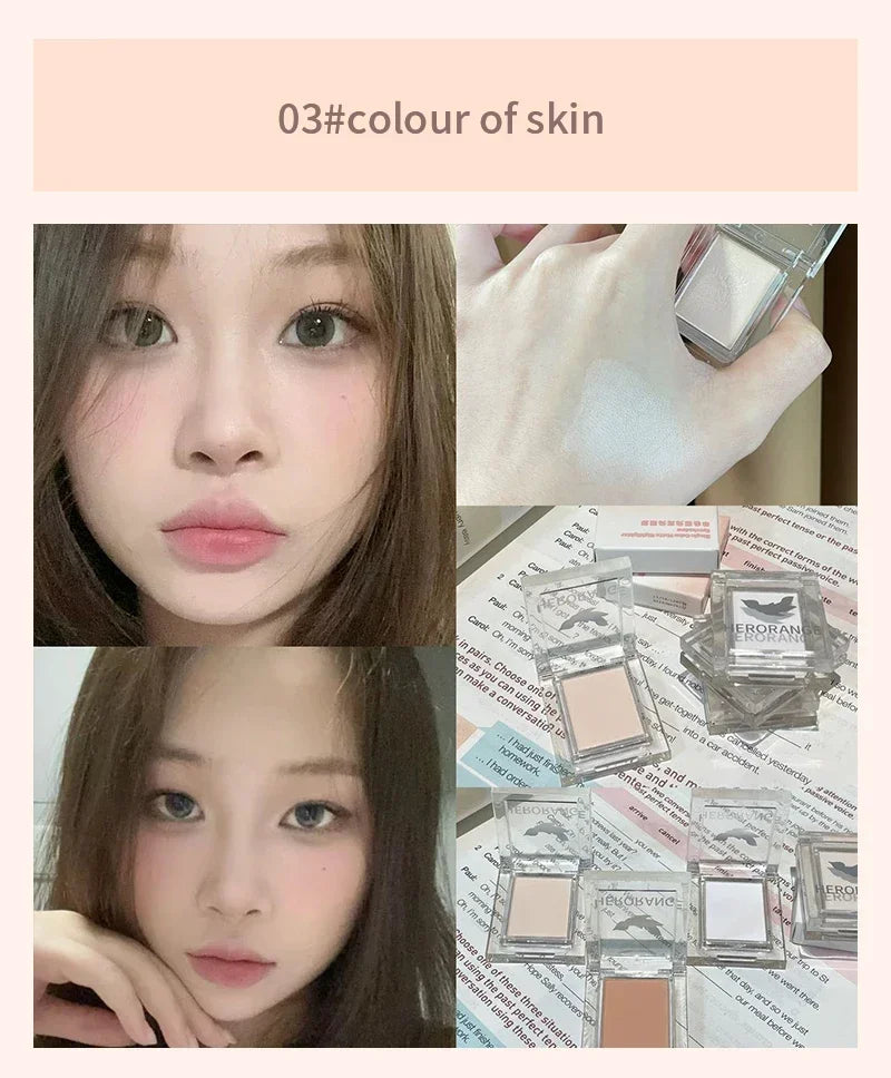 Monochrome Matte White Highlighter Palette Low Saturation 4 Color Face Matte Highlighte Eye Nose Eyeshadow Korea Makeup Cosmetic