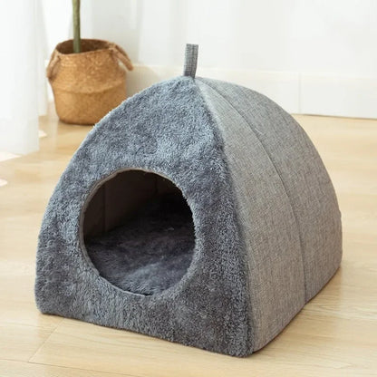 Triangle Cat Nest – Closed Cat House, Warm & Thickened Pet Bed for Cats and Small Dogs, Cozy Cat Tent