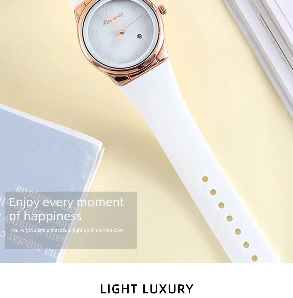 Luxury Women Bracelet Quartz Watches For Women Leather Watch Ladies Sports Dress White Dial Wrist Watch Clock Relogio