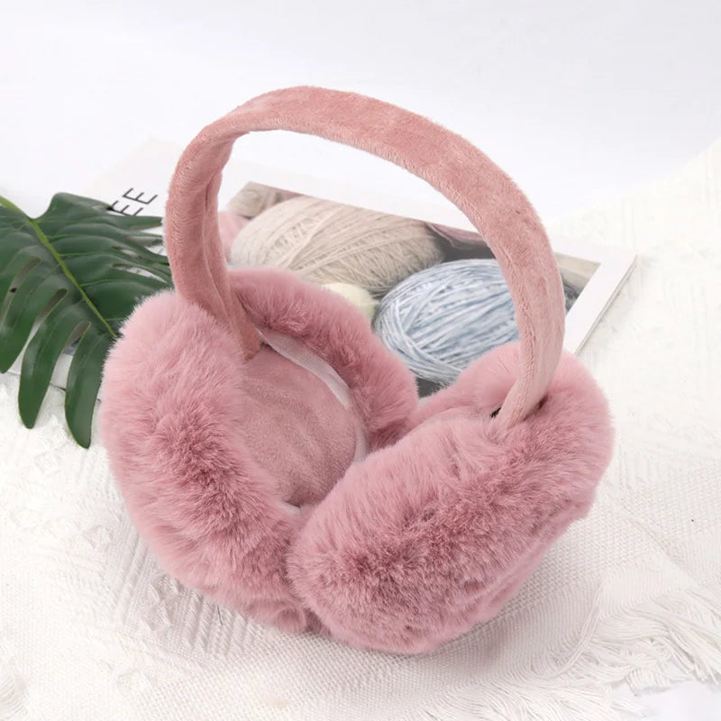 New Autumn Winter Soft Earmuffs Women Men Ear Keep Warmer Plush Solid Color Adjustable Foldable Ear Protection Muffs Earflap